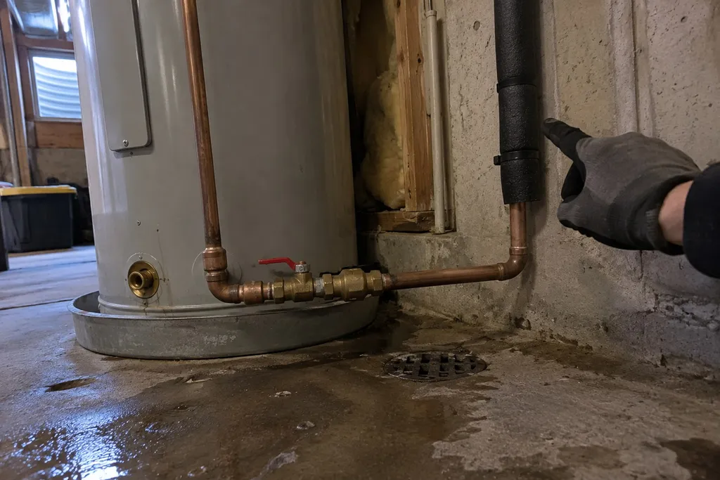 recirculation-pump-return-line Dedicated hot water return line tied into the base of a water heater