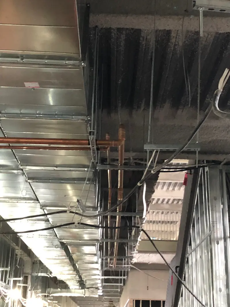 Commercial overhead copper water piping installation in Gresham, Oregon by Bigfoot Plumbing, licensed commercial plumber